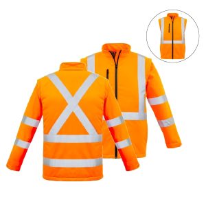 Syzmik Unisex Hi Vis X Back 2 In 1 Softshell Jacket ZJ680