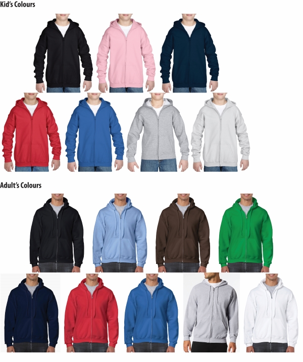 Gildan Heavyblend Zip Hoodie 18600 Colours