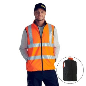 Hi Vis Taped Reversible Puffer Vest BV0330HT