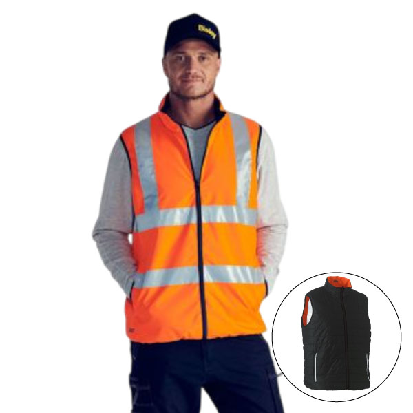 Hi Vis Taped Reversible Puffer Vest BV0330HT